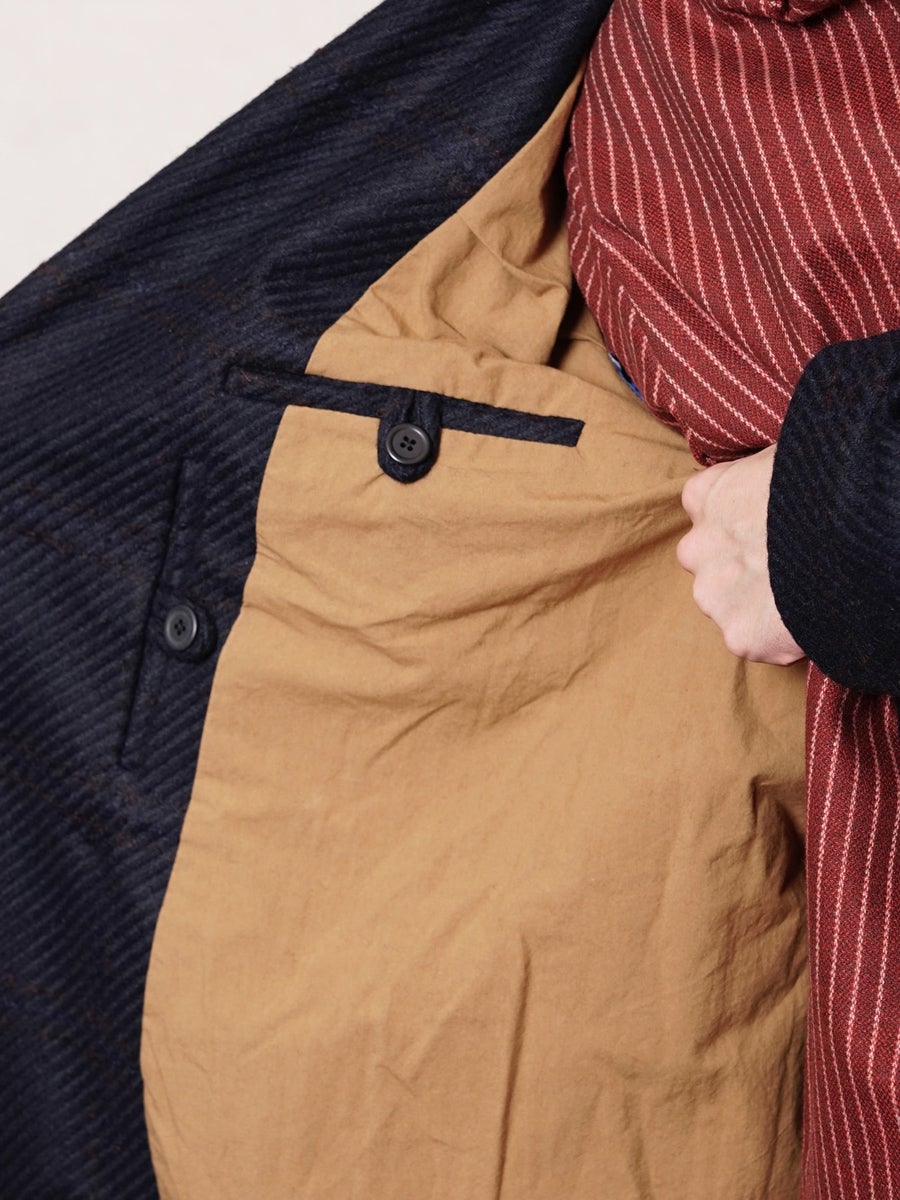 NAVY CHEQUERED WOOL COAT[NAVY] | 1LDK (ワンエルディーケー) 公式サイト