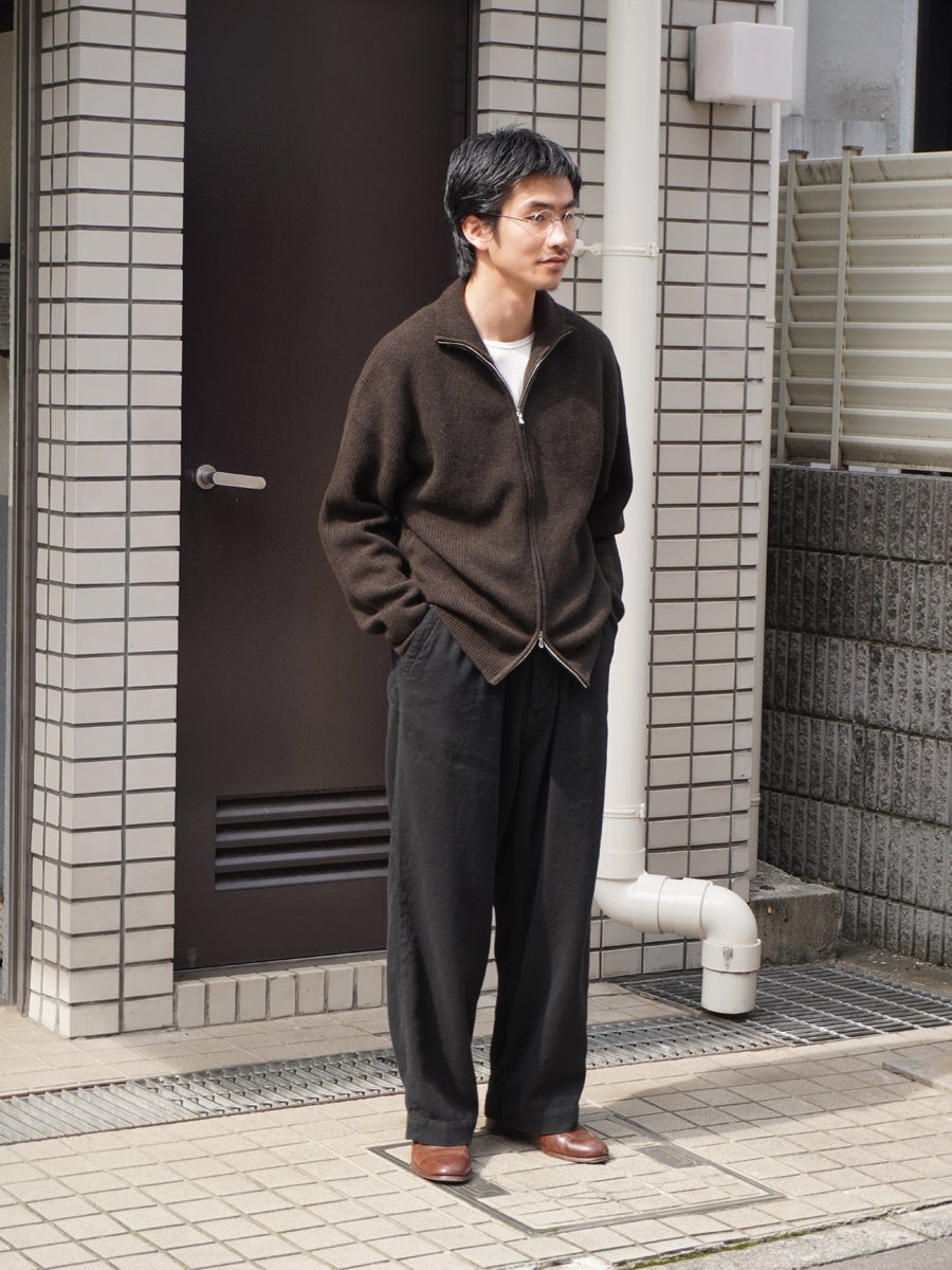 YAK/WOOL RIB DRIVERS KNIT[DARK BROWN] | 1LDK (ワンエルディーケー