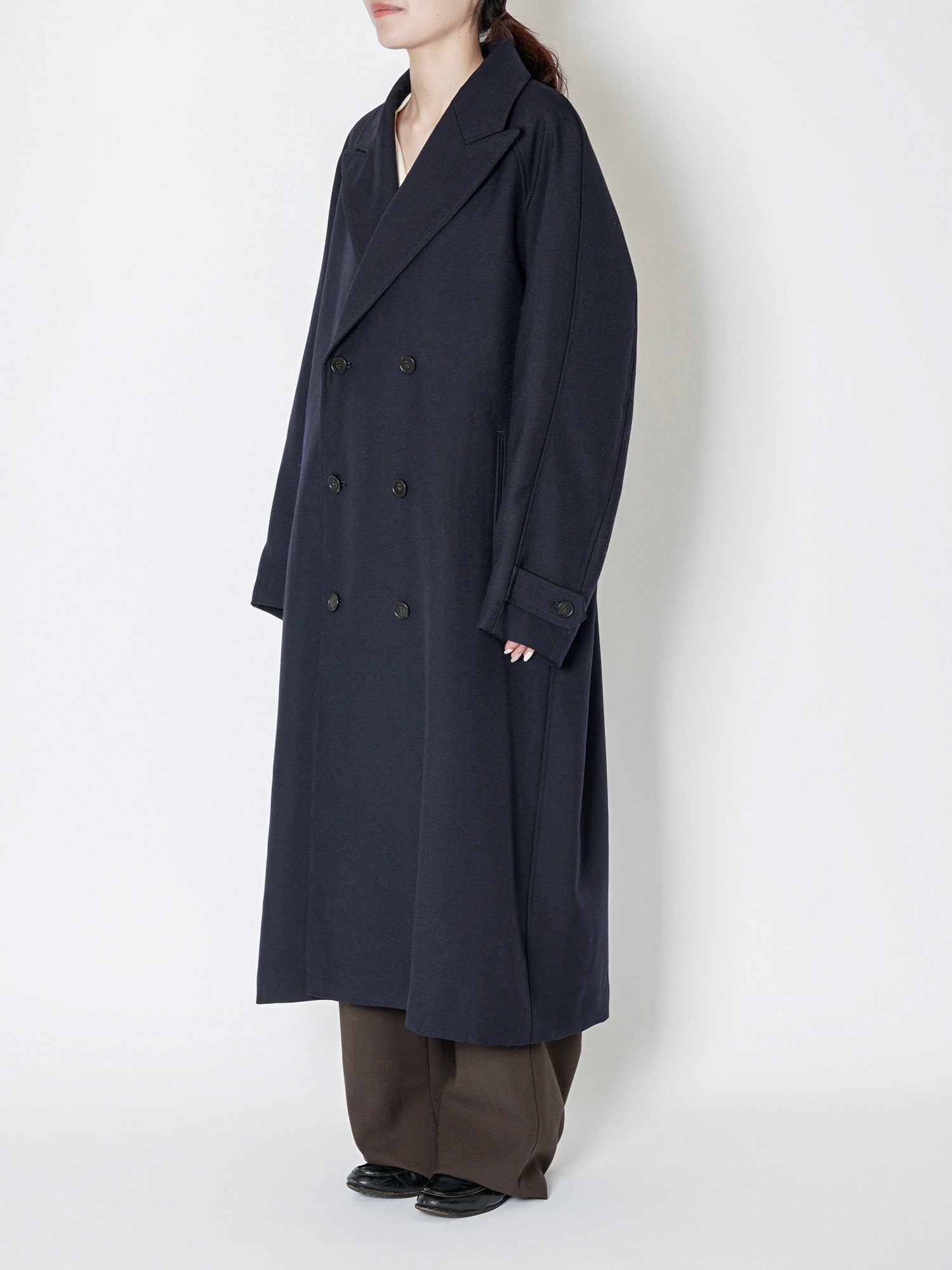 ジャケット・アウター WORK SHOP double Chester coat far nylon DOUBLE BREASTED CHESTER COAT[NAVY] | 1LDK (ワンエルディーケー