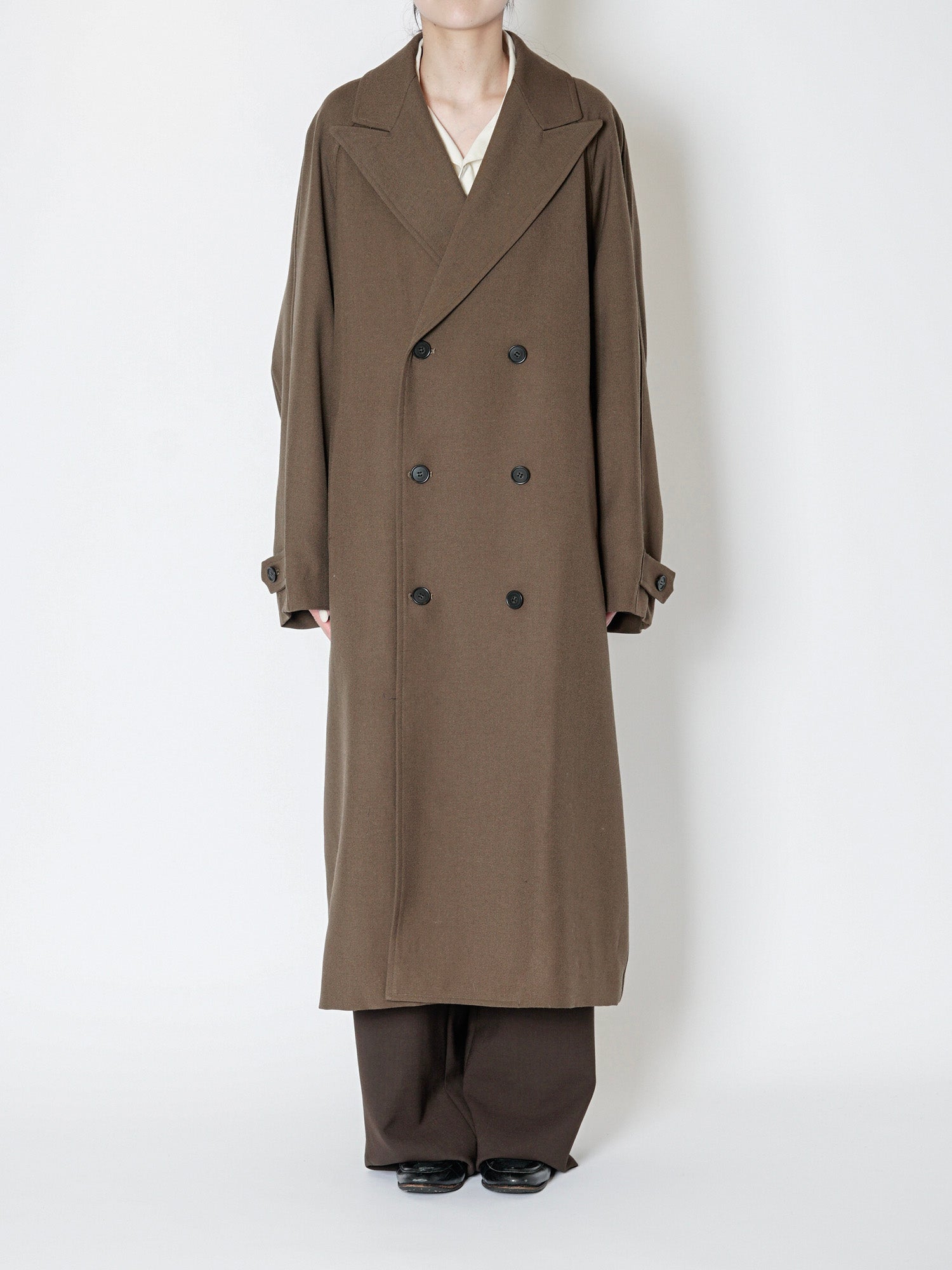 DOUBLE BREASTED CHESTER COAT[KHAKI BROWN] | 1LDK (ワンエルディー